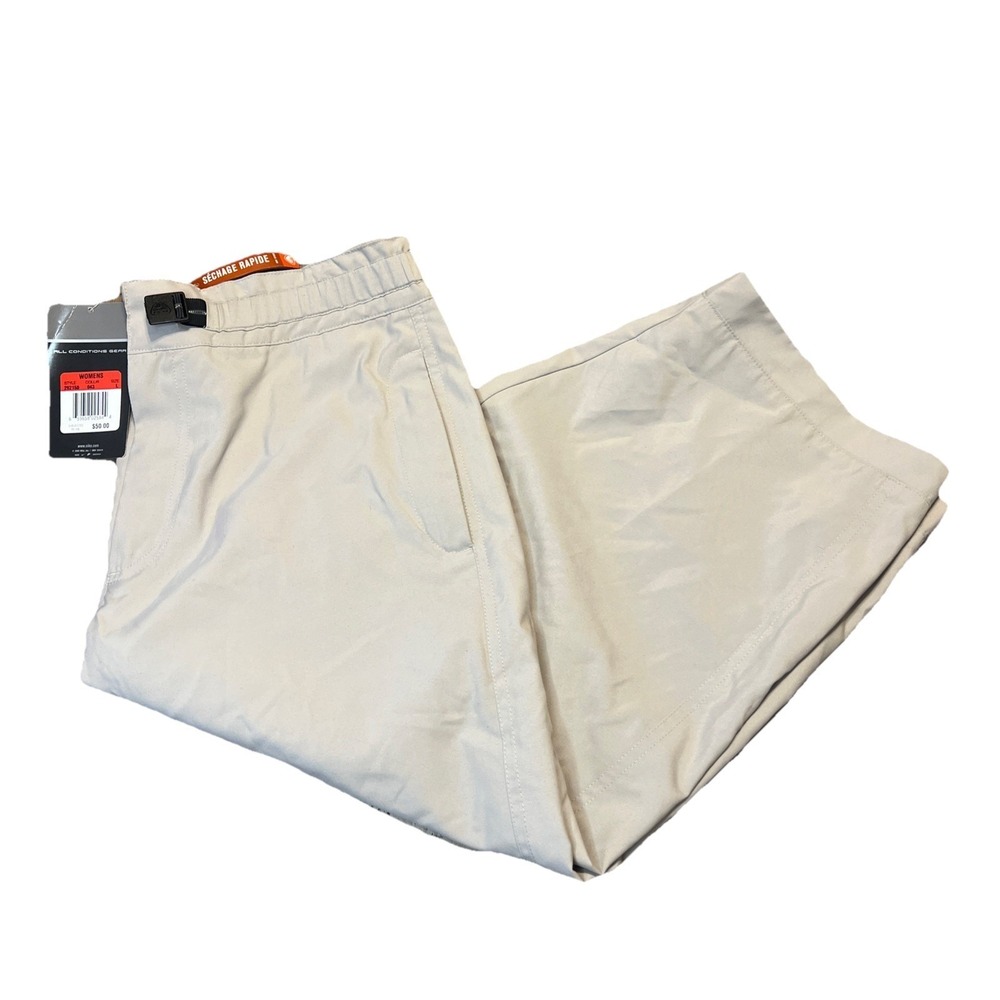 NWT Nike ACG Womens Large Cropped Pants Tan Quick Dry Adjustable Belt 292150-043